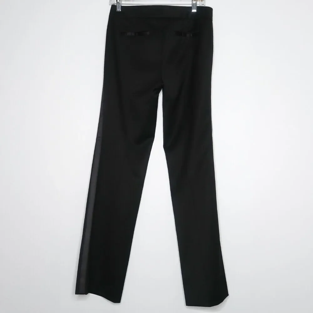 J.Crew‎ Womens Favorite Fit Pants Size 4 Black Virgin Wool Striped Career 71914
